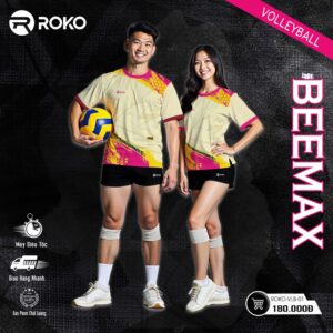 Áo Bóng Chuyền ROKO BEEMAX Màu Kem - Năng Động & Cá Tính