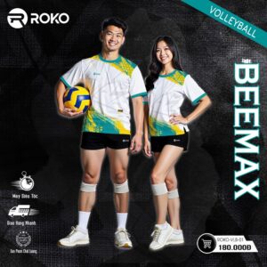 Áo Bóng Chuyền BEEMAX ROKO Màu Trắng Năng Động