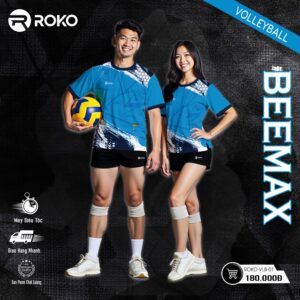 Bộ quần áo bóng chuyền nam ROKO BEEMAX ROKO-VLB-01 màu xanh dương