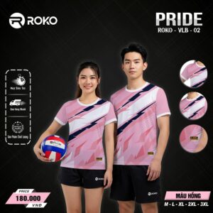 Đồng phục thể thao ROKO - PRIDE VLB-02 màu hồng pastel