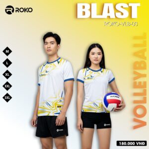 Áo bóng chuyền ROKO Blast VLB-03 màu trắng năng động