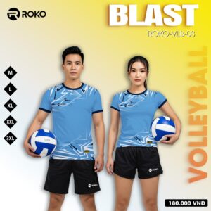 Áo bóng chuyền ROKO-VLB-03 màu xanh da trời – Thiết kế mạnh mẽ, thoáng mát cho vận động