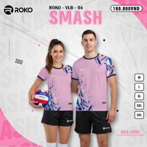 Áo Bóng Chuyền ROKO - VLB - 04 Smash Màu Hồng Pastel Năng Động
