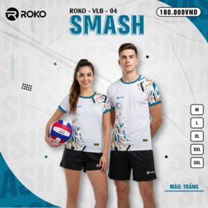 Áo Thể Thao ROKO VLB-04 SMASH Màu Trắng