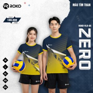 Áo thể thao ROKO-VLB-05 màu tím than nổi bật trẻ trung