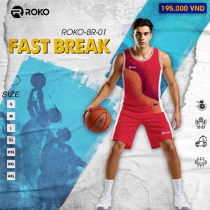 Áo Bóng Rổ ROKO BR-01 Màu Đỏ Năng Động