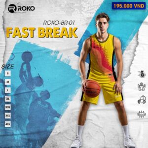 Áo bóng rổ ROKO Fastbreak BR-01 - Màu vàng năng động