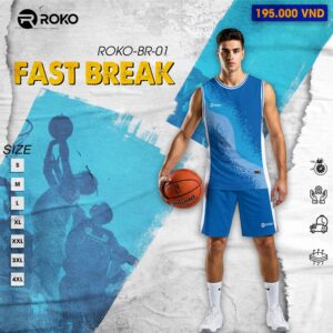 Áo bóng rổ ROKO-BR-01 FAST BREAK Xanh Lam Đậm