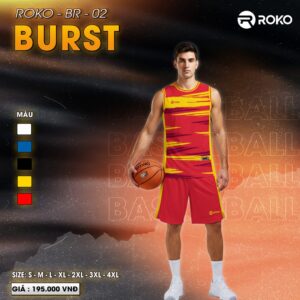 Áo bóng rổ ROKO BR-02 Burst – Màu Đỏ Bùng Nổ