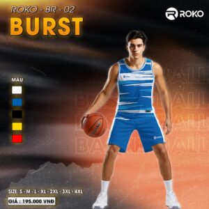 Áo đấu thể thao ROKO BR-02 Burst màu xanh dương