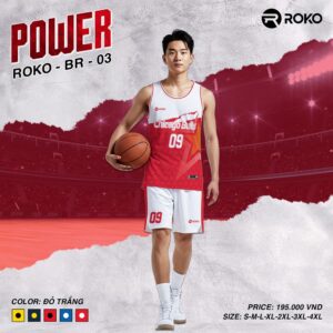 Áo Bóng Rổ Roko 03 Burst Màu Đỏ Trắng - Thiết Kế Mạnh Mẽ, Năng Động Cho Tinh Thần Thể Thao