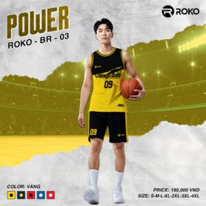 Áo Bóng Rổ ROKO BR-03 - Burst Vàng Đen Năng Động