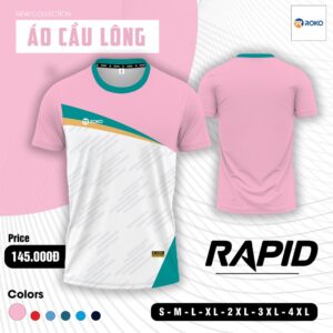 Áo Cầu Lông Roko 01 Rapid Màu Hồng Pastel Thời Trang