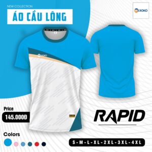 Áo Cầu Lông RAPID Màu Xanh Dương – Thoáng Mát, Năng Động, Chuẩn Thể Thao