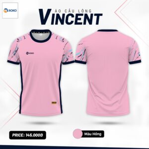 Áo cầu lông Vincent màu hồng pastel - Phong cách trẻ trung, năng động