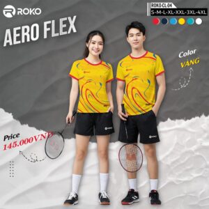 Áo Cầu Lông ROKO AERO FLEX Màu Vàng - Năng Động & Cá Tính