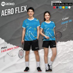 Áo cầu lông Roko Aero Flex màu xanh ya năng động