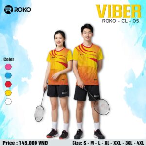 Áo Thể Thao Roko Viber CL-05 Màu Vàng Cam Đỏ Năng Động