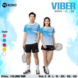 Áo Thể Thao ROKO VIBER CL-05 Màu Xanh Da Trời Nhạt