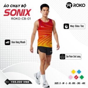 Áo chạy bộ ROKO SONIX CB-01 màu Đỏ Cam Gradient