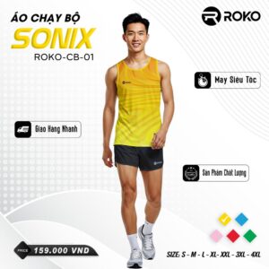 Áo chạy bộ ROKO SONIX ROKO-CB-01 màu vàng năng động