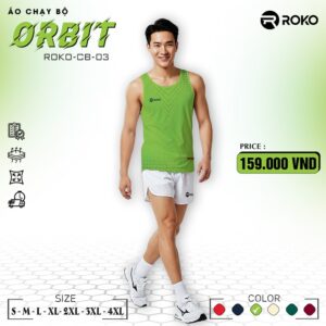 Áo chạy bộ ROKO ORBIT CB-03 màu xanh lá neon