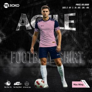 Áo Bóng Đá Roko Agile Màu Hồng Pastel Kết Hợp Navy - Cá Tính Và Nổi Bật Trên Sân Cỏ