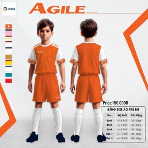 Bộ Quần Áo Thể Thao Trẻ Em ROKO AGILE Màu Cam Năng Động