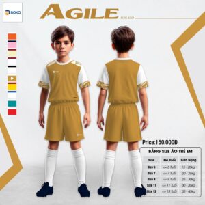 Bộ đồ thể thao trẻ em AGILE For Kid màu vàng nâu năng động