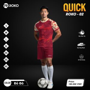 Áo Không Logo ROKO 02 Quick Màu Đỏ Đô