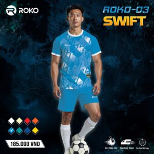 Áo bóng đá ROKO-03 SWIFT màu xanh thiên thanh