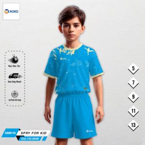 Bộ quần áo thể thao trẻ em màu xanh ya ROKO 04 – Năng động, thoáng mát cho mùa hè khỏe mạnh