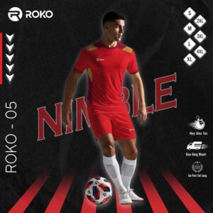 Áo bóng đá ROKO-05 Nimble màu đỏ nổi bật