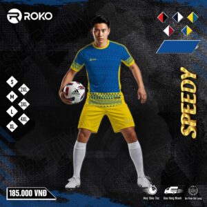 Áo Không Logo ROKO SPEEDY – Màu Xanh Biển Vàng Chanh