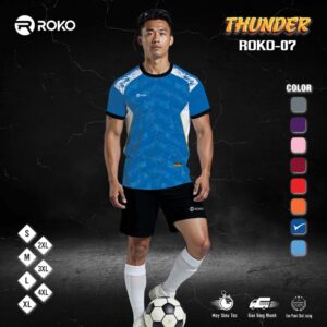 Áo Thể Thao ROKO-07 Thunder Màu Xanh Dương Đậm