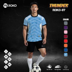Áo thể thao ROKO Thunder ROKO-07 - Xanh da trời