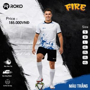 Áo Thể Thao ROKO FIRE Màu Trắng - Năng Động & Đậm Chất Thể Thao
