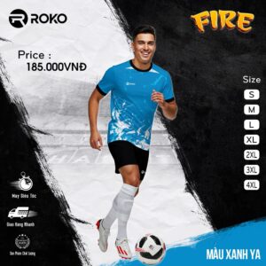 Áo thể thao Roko 08 Fire màu xanh ya – năng động, mát mẻ và đầy cá tính