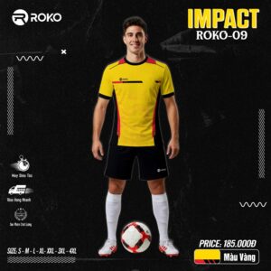 Áo bóng đá ROKO-09 màu vàng – Bùng nổ năng lượng trên sân cỏ