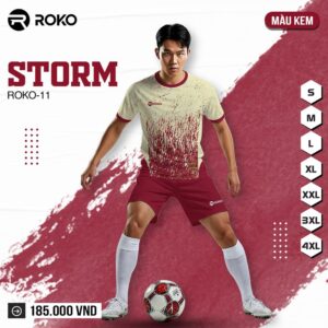 Áo Bóng Đá ROKO STORM ROKO-11 Màu Kem - Sự Bứt Phá Tinh Tế