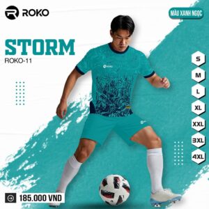 Áo bóng đá ROKO-11 STORM màu xanh ngọc