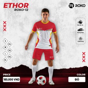Áo thể thao không logo ETHOR ROKO-12 màu đỏ