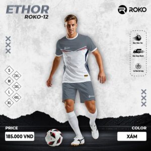 Bộ Đồ Thể Thao Nam ETHOR ROKO-12 Màu Xám - Năng Động & Hiện Đại