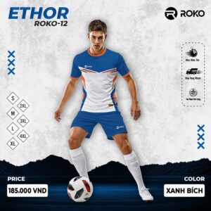 Bộ quần áo bóng đá ETHOR ROKO-12 màu Xanh Bích