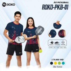 Áo Pickleball ROKO-PKB-01 - Màu Tím Than Xanh Navy Đậm