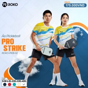 Áo Pickleball Pro Strike ROKO-PKB-02 - Trắng Xanh Năng Động