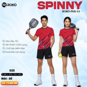 Áo Thể Thao Pickleball ROKO-PKB-03 Spinny Màu Đỏ - Năng Động & Cá Tính