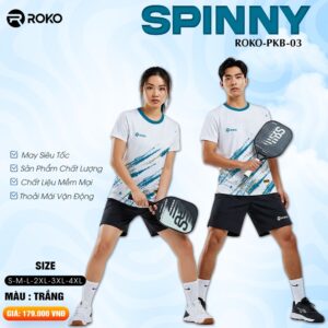 Áo Pickleball Trắng ROKO-SPINNY ROKO-PKB-03